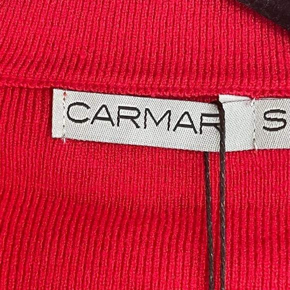 CARMAR Los Angeles Rib-Knit Turtleneck Top Sweater Red Women's Size S NWT - Picture 9 of 11